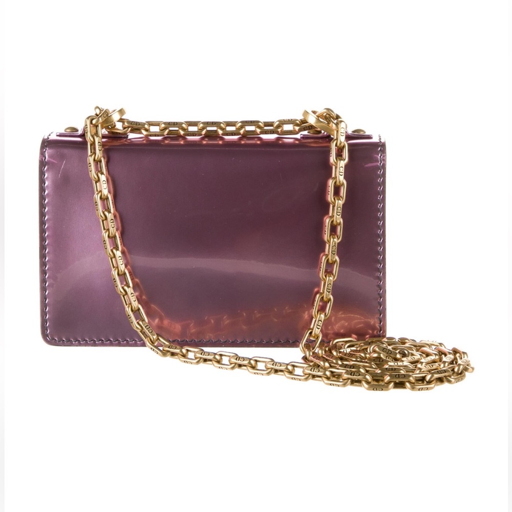 Christian Dior Mini J’Adior Purple/Pink Patent Leather Chain Flap Bag - Picture 2 of 6